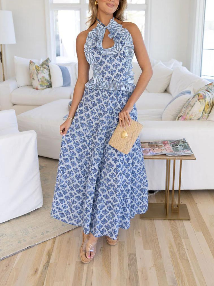Cassandra | Women’s Halterneck Skirt Set | Sleek & Feminine
