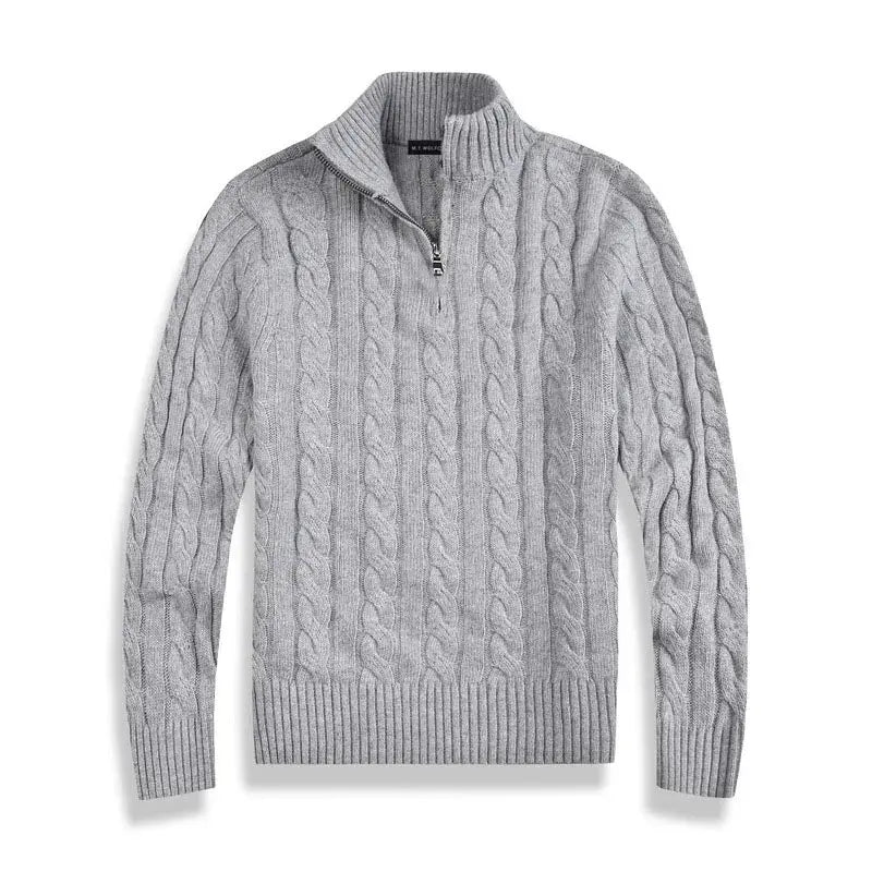 Men's jumper with half zip – casual style
