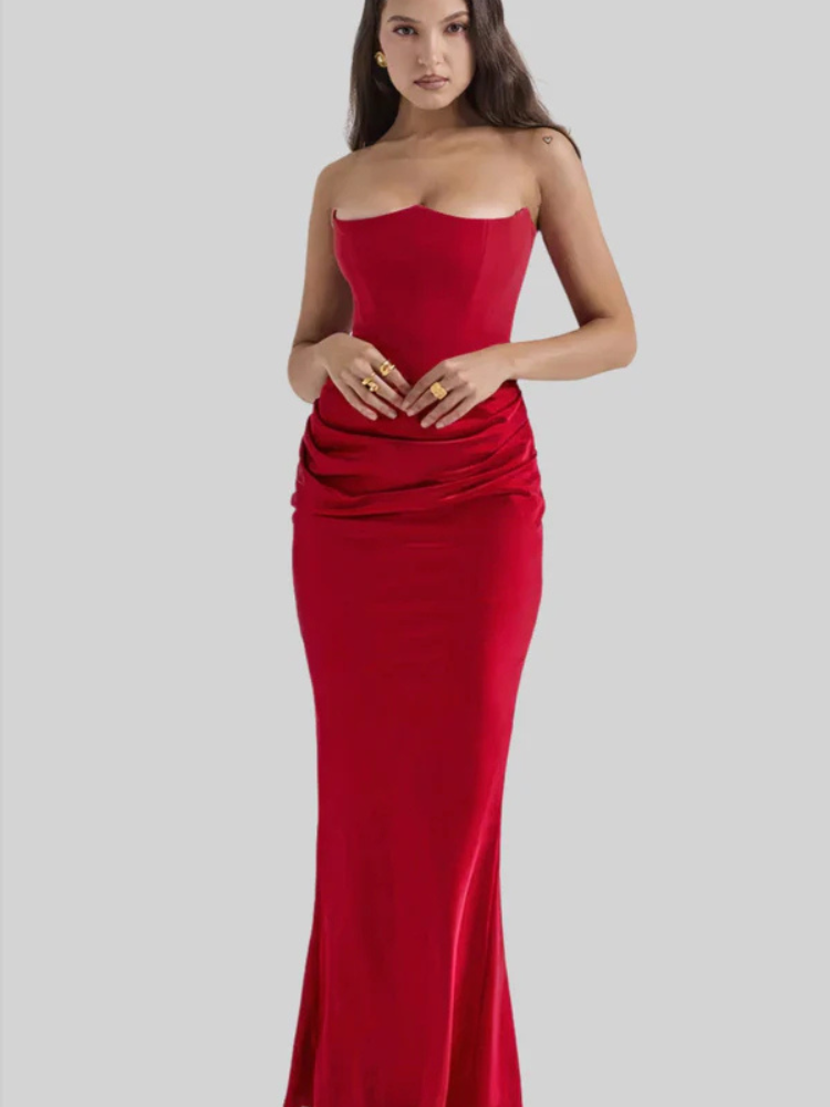 Catherine | Women’s Strapless Maxi Dress | Graceful & Refined