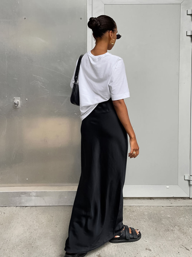 Celeste | Women’s Satin Skirt | High Waist & Fishtail Elegance