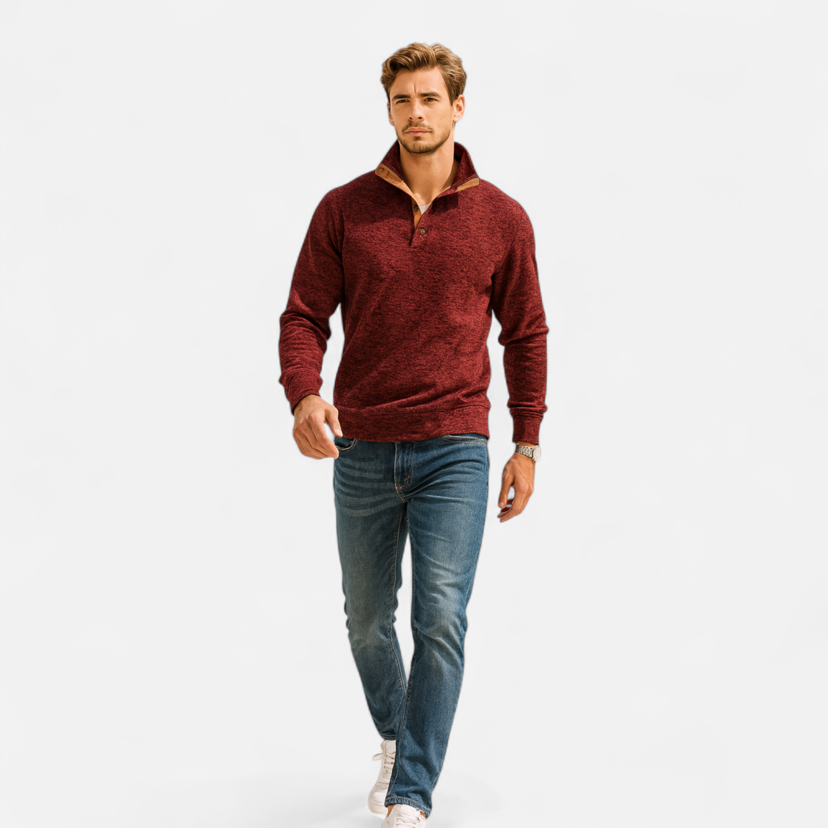 Men's Sweater – Stand Collar Design