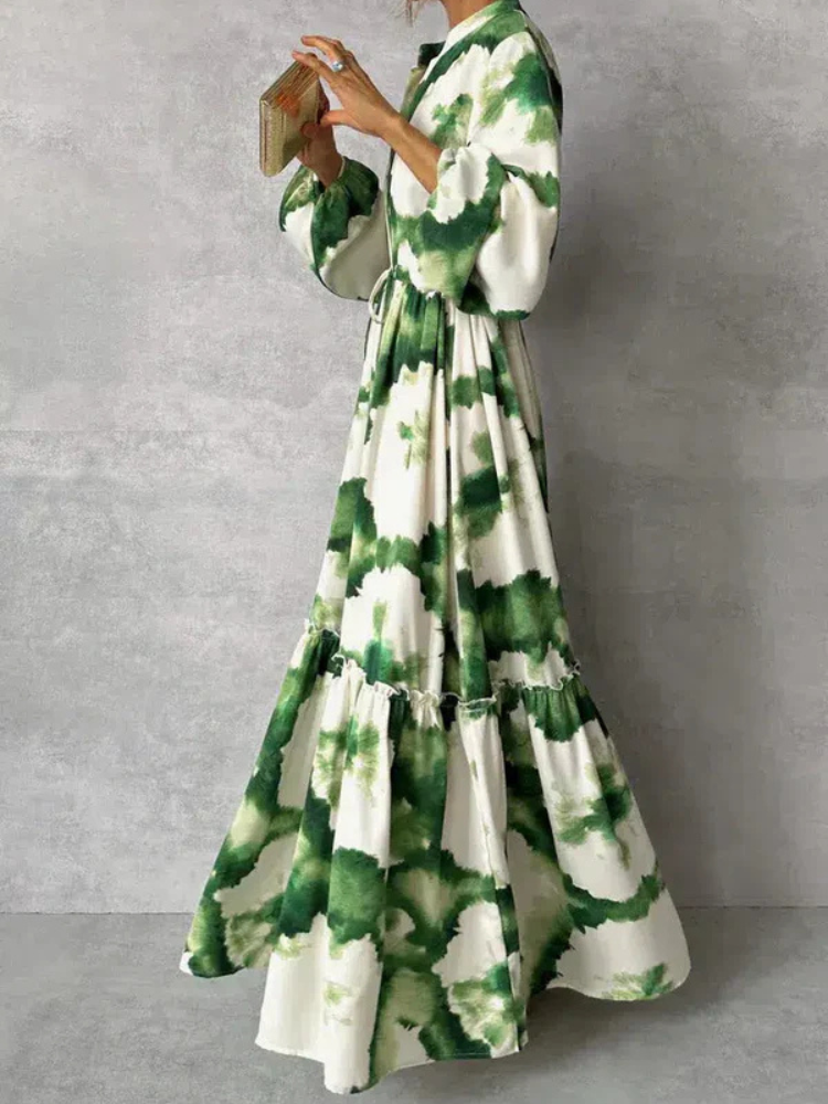 Christina | Women’s Green Maxi Dress | Elegant & Flowing