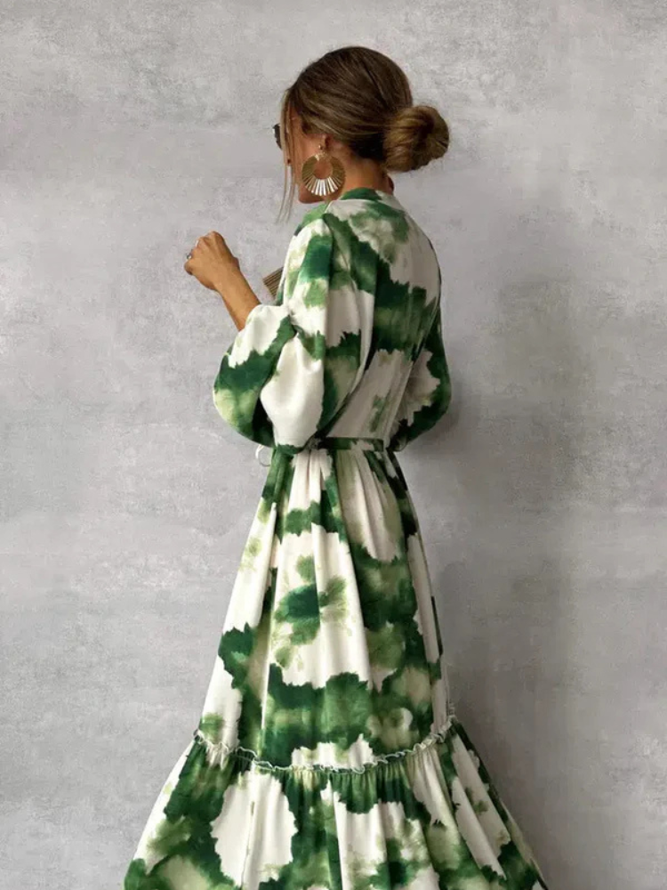 Christina | Women’s Green Maxi Dress | Elegant & Flowing