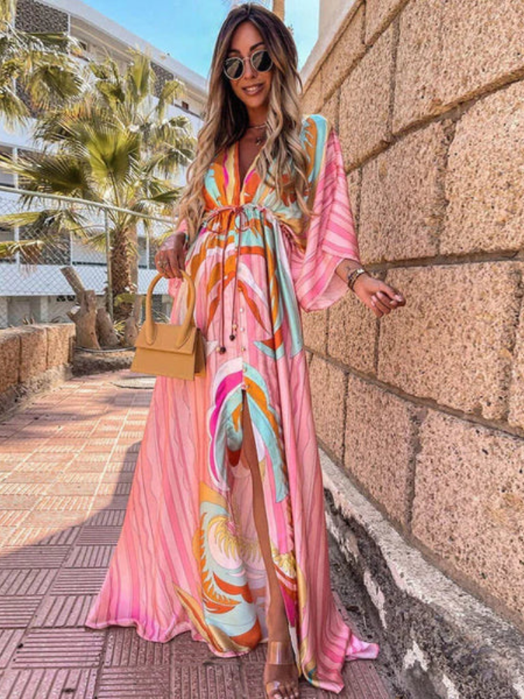 Courtney | Women’s Printed Beach Cover-Up Dress | Vibrant & Breezy