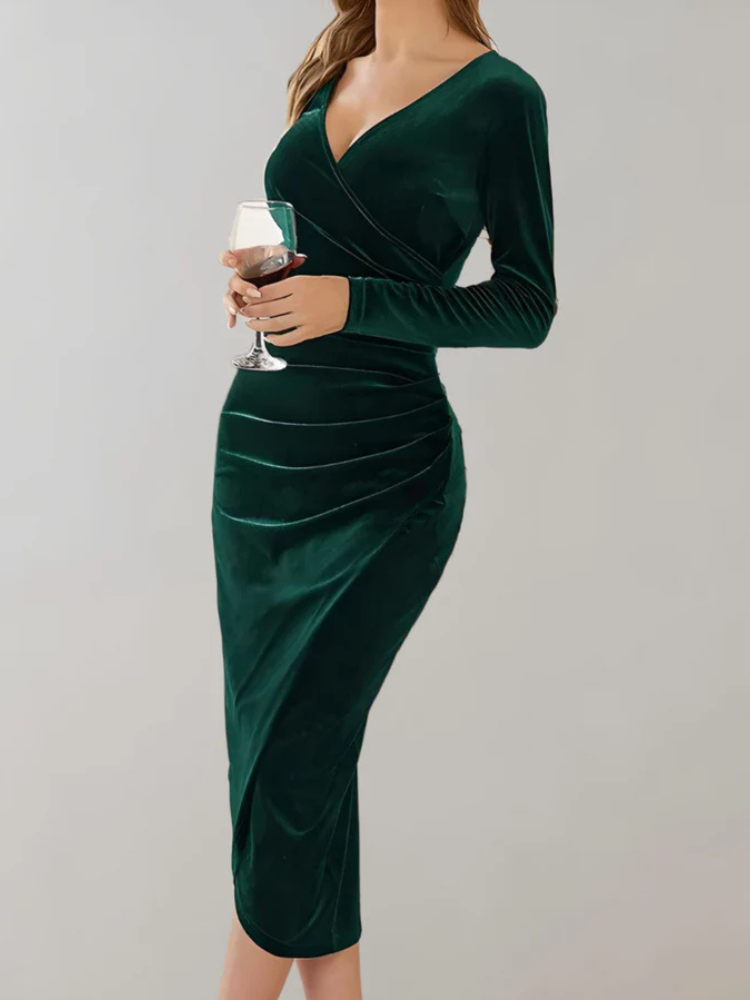 Delilah | Women’s Velvet Wrap Dress | Wedding Guest