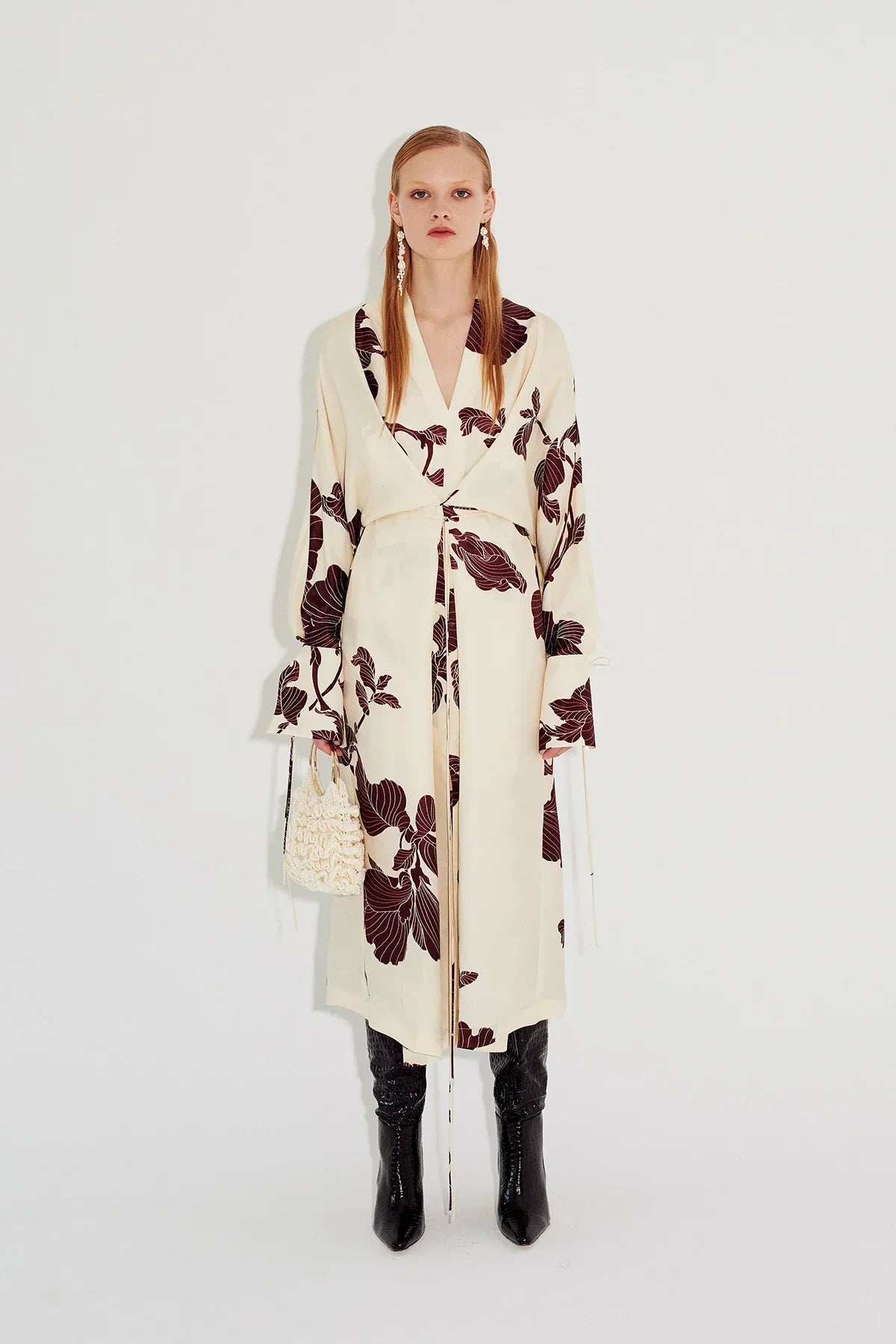 Abstract Print Wrap Coat | Elegant | Warm and Stylish