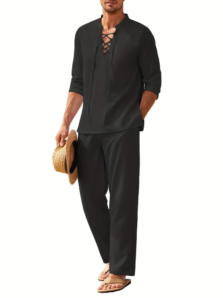 Eamon | Men’s Set | White Lightweight Summer Fit