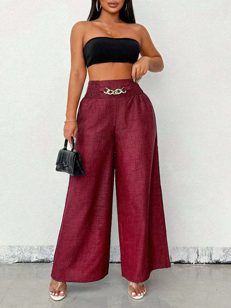 Elira | Women’s Pants | Smocked Waist Wide Leg Flow