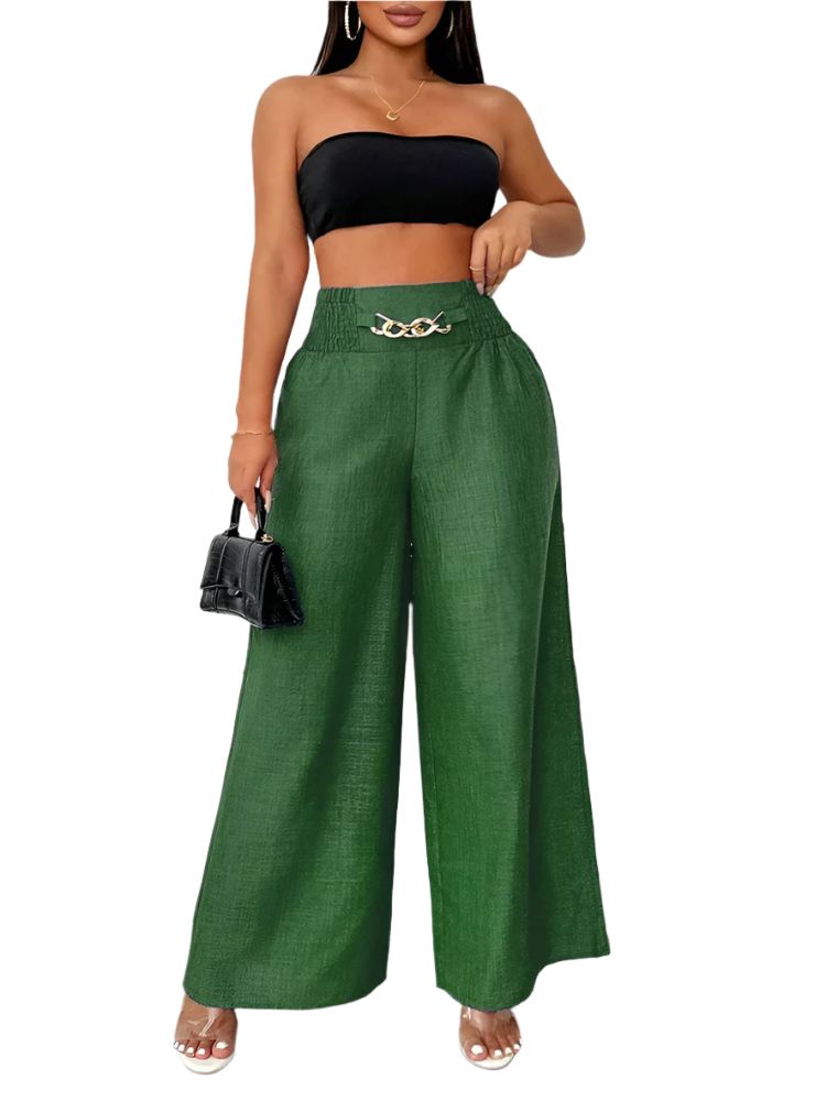 Elira | Women’s Pants | Smocked Waist Wide Leg Flow
