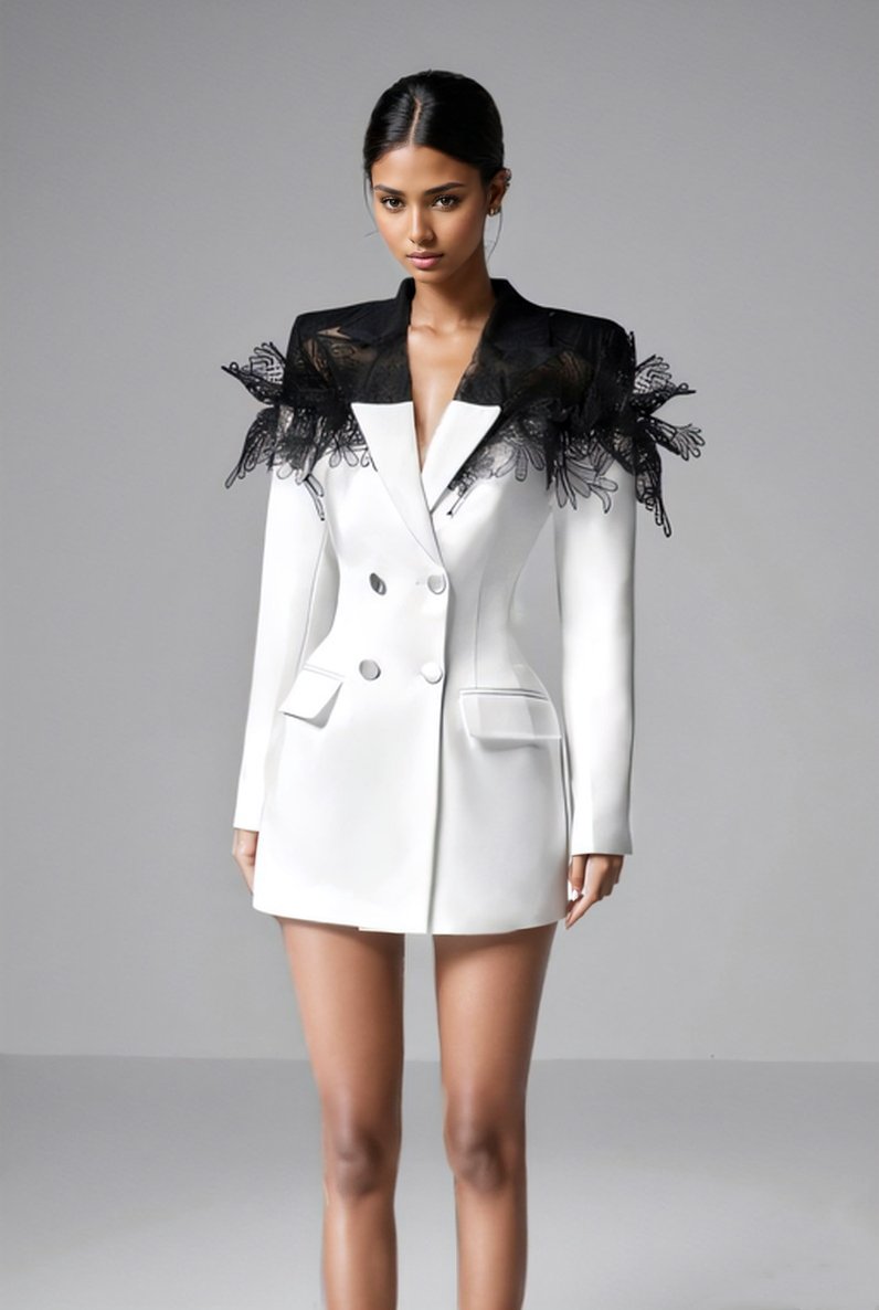 Feathered Blazer Dress | Power Dressing | Bold & Chic