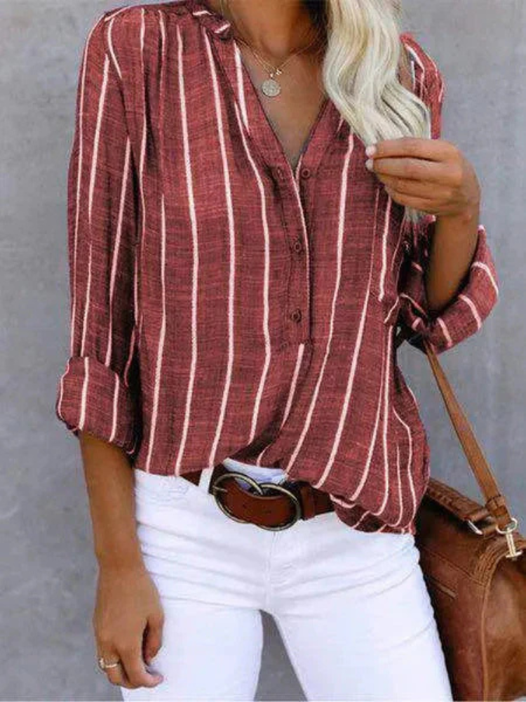 Fiona | Women’s Blouse | Striped Long-Sleeve Fit