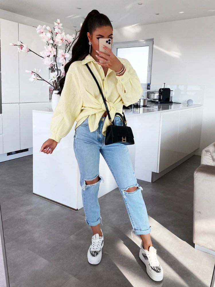 Freya | Women’s Blouse | Oversized Muslin Short