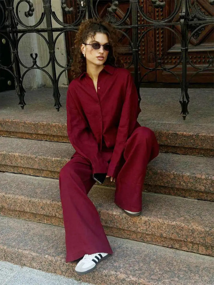 Grace | Women’s Set | Casual Straight Pants & Shirt