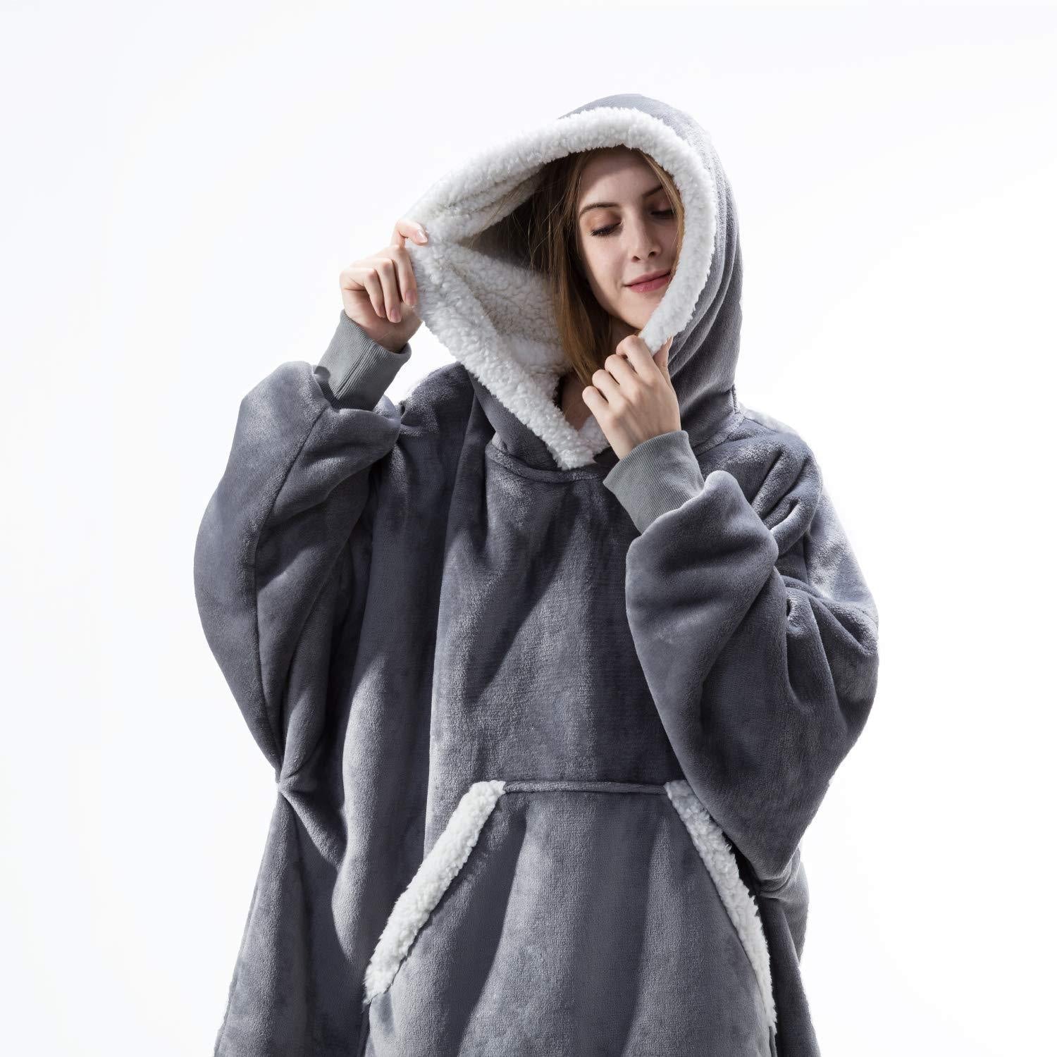 Unisex Sweatshirt with Blanket – Sweatshirt and Blanket in One