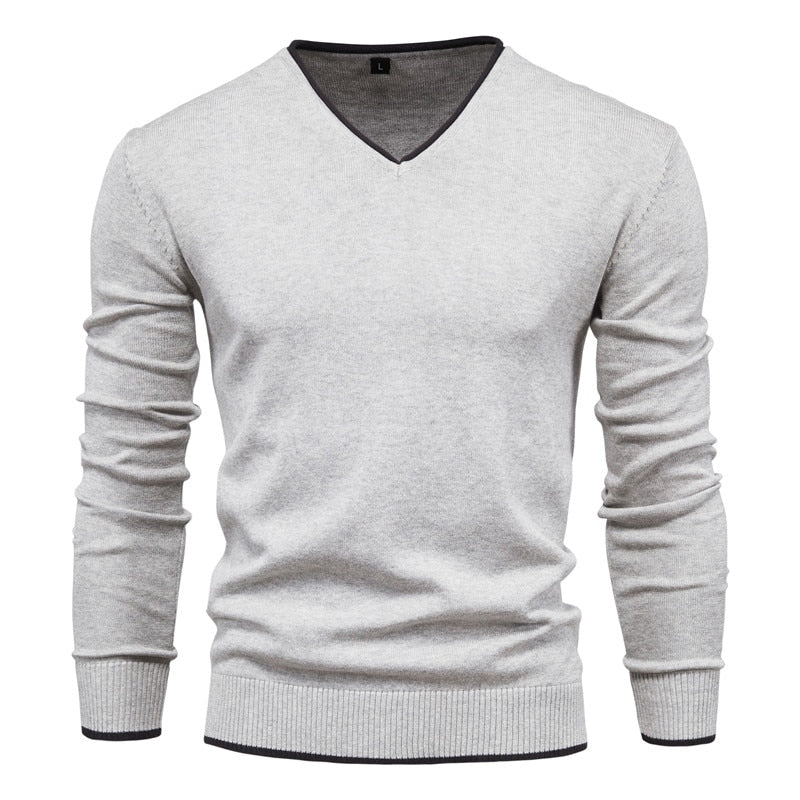 Men's Sweater – Slim Fit with V-Neck