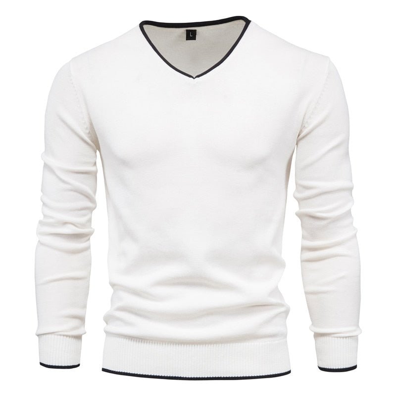 Men's Sweater – Slim Fit with V-Neck