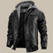 Corven – Men’s Winter Leather Jacket with Removable Hood