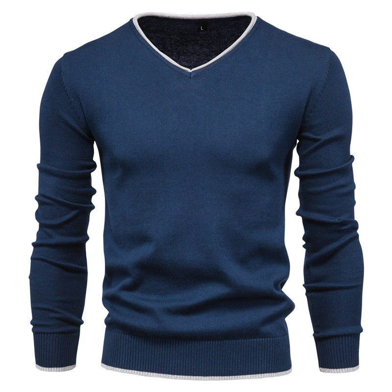 Men's Sweater – Slim Fit with V-Neck