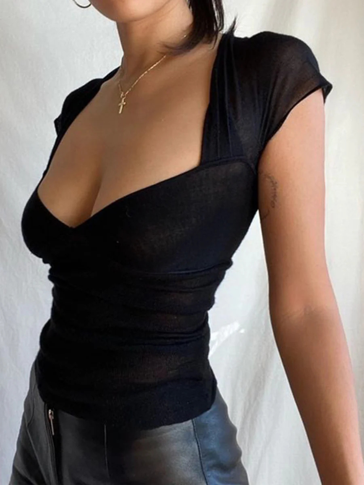 Hailey | Women’s T-Shirt | Semi-Sheer Mesh Open Back