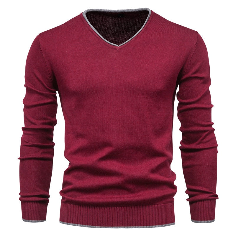 Men's Sweater – Slim Fit with V-Neck