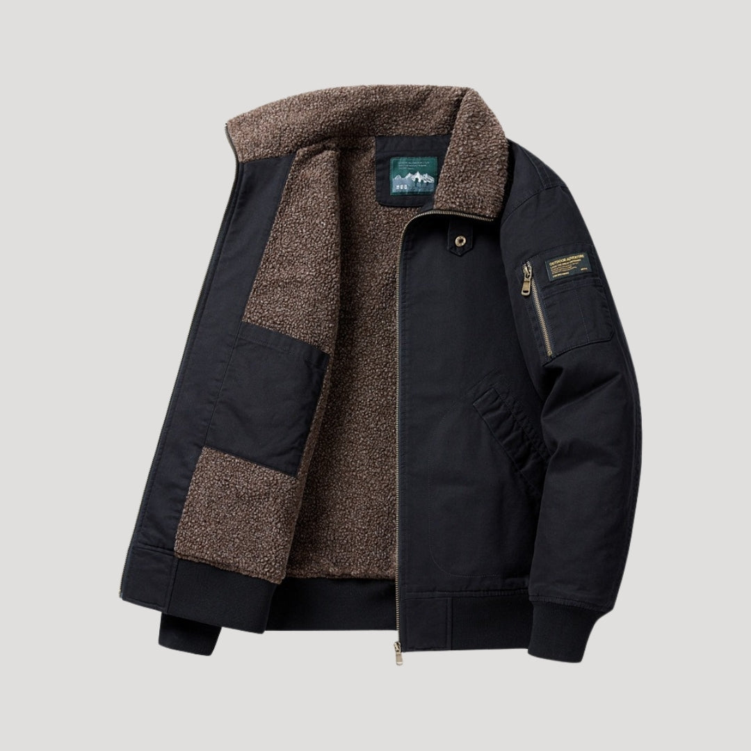 Corvein – Men’s Fleece Bomber Jacket with Zip