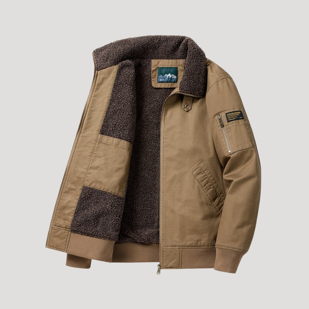 Corvein – Men’s Fleece Bomber Jacket with Zip