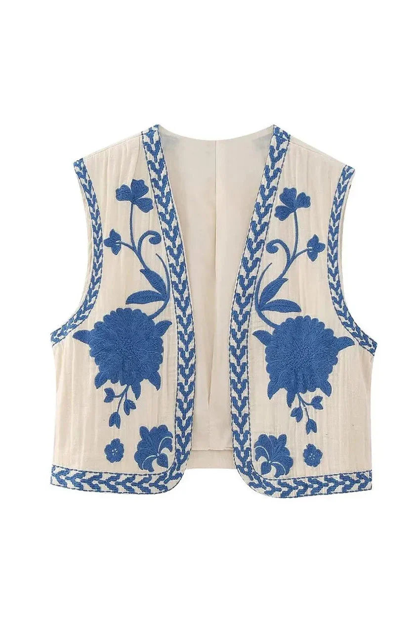 Embroidered Sleeveless Vest | Boho-Chic & Stylish | Perfect for Layering