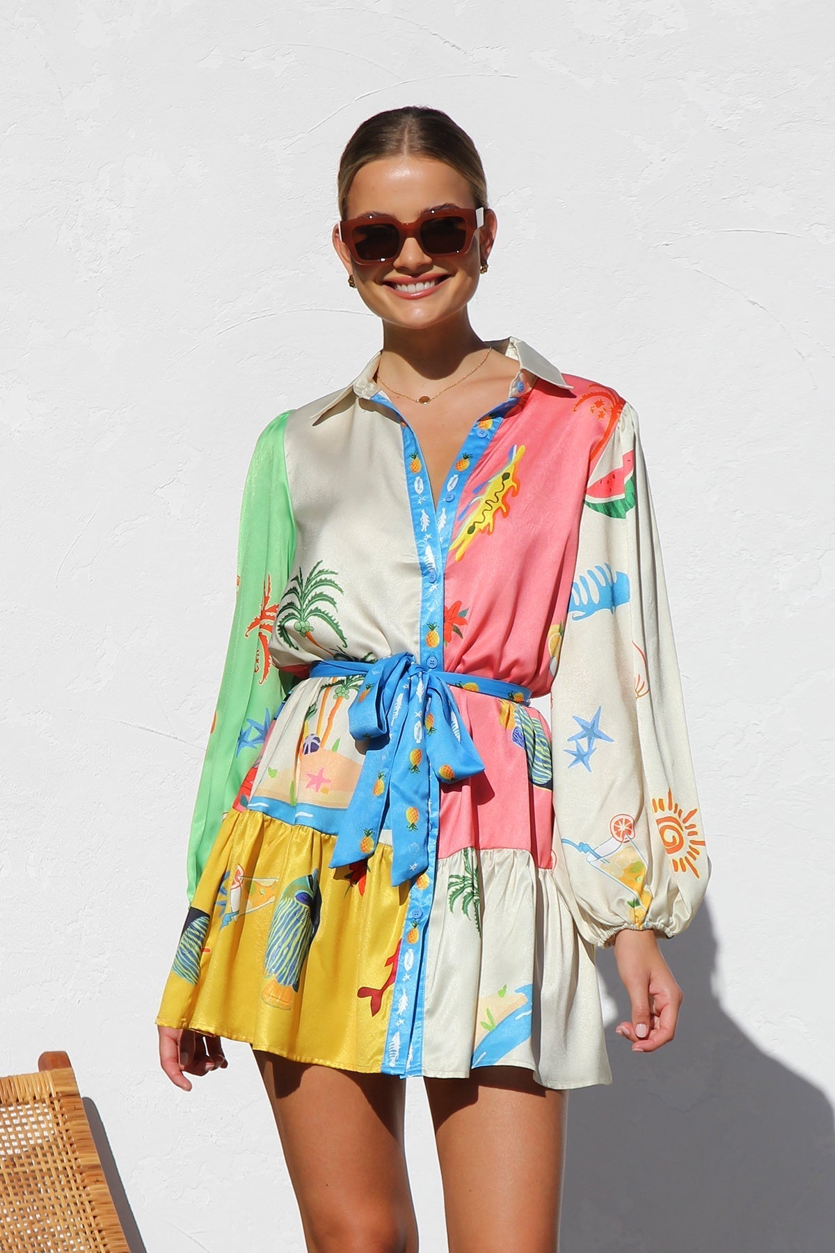 Colourful Shirt Dress | Multicolour | Lightweight & Trendy