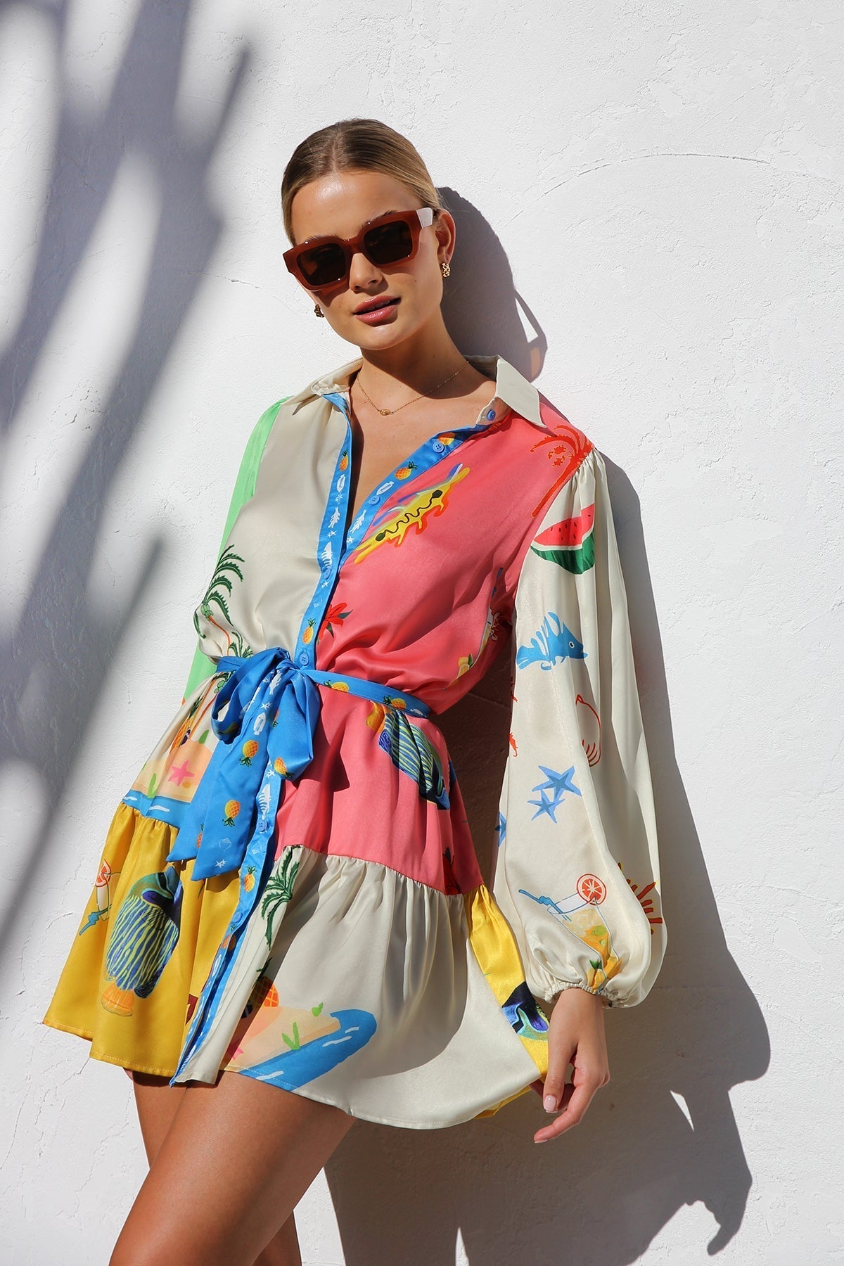 Colourful Shirt Dress | Multicolour | Lightweight & Trendy