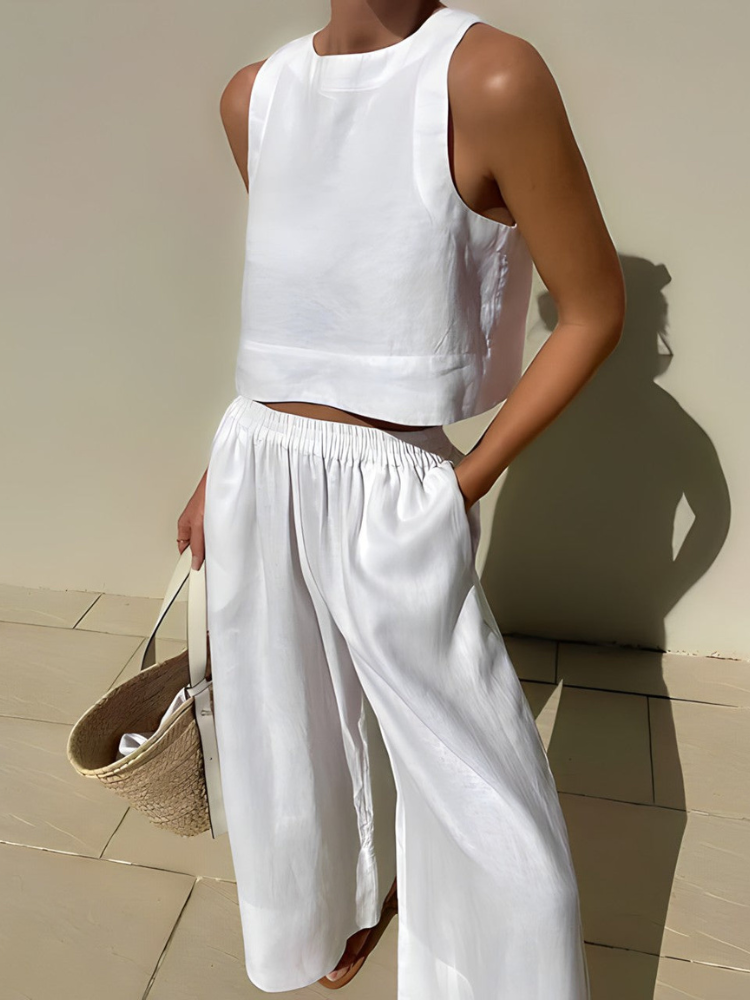 Isla | Women’s Set | Crop Top & Wide Leg Pants Co-ord