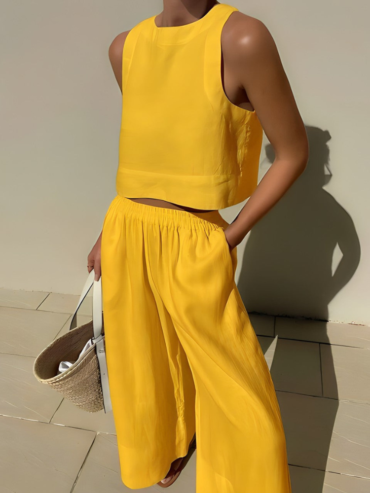 Isla | Women’s Set | Crop Top & Wide Leg Pants Co-ord