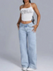Jenni | Women’s Baggy Jeans | Pink Bow Detail Relaxed Fit