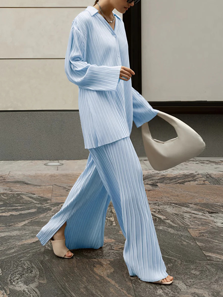 Juliana | Women’s Two-Piece Set | Oversized Pleated Leisure Pants