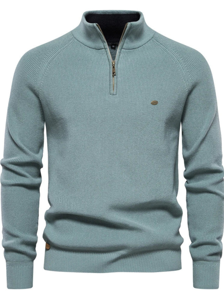 Knox | Men’s Zip Sweater | Soft Knit Collar Modern Fit