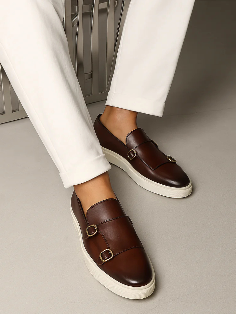 Lennox | Men’s Loafers | Black Leather Buckle Slip-On