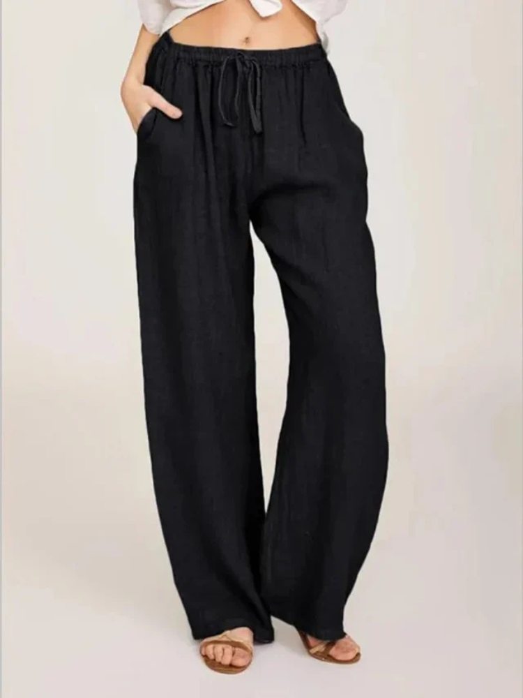Leona | Women’s Wide-Leg Pants | Lightweight Drawstring