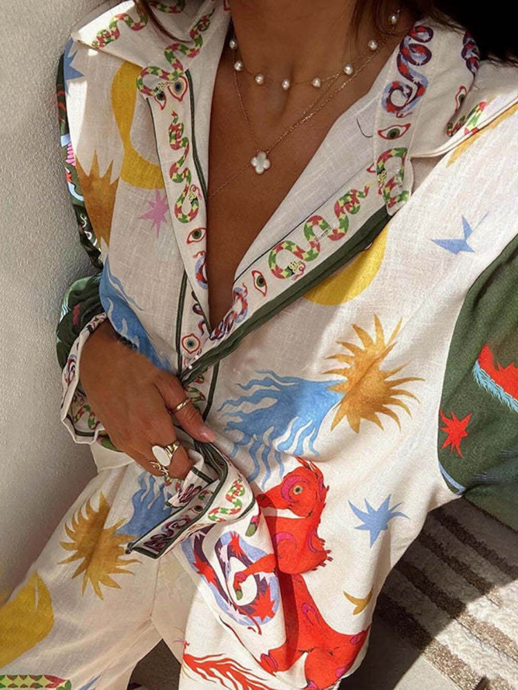 Lina | Women’s Printed Lounge Set | Relaxed Fit