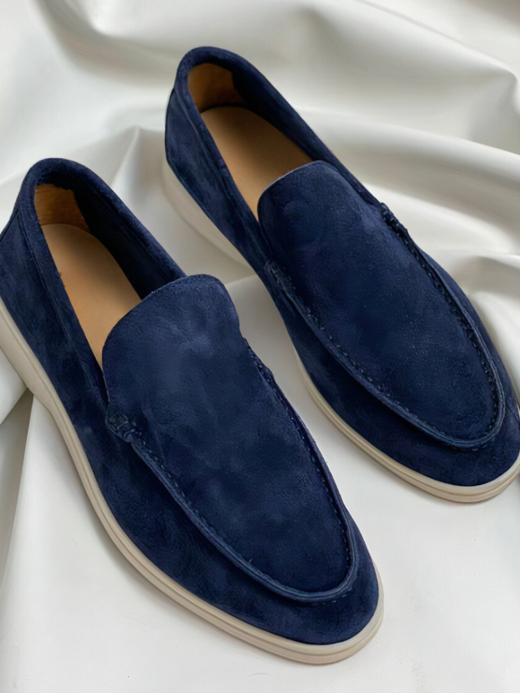 Luca | Men’s Loafers | Light Taupe Suede Slip-On
