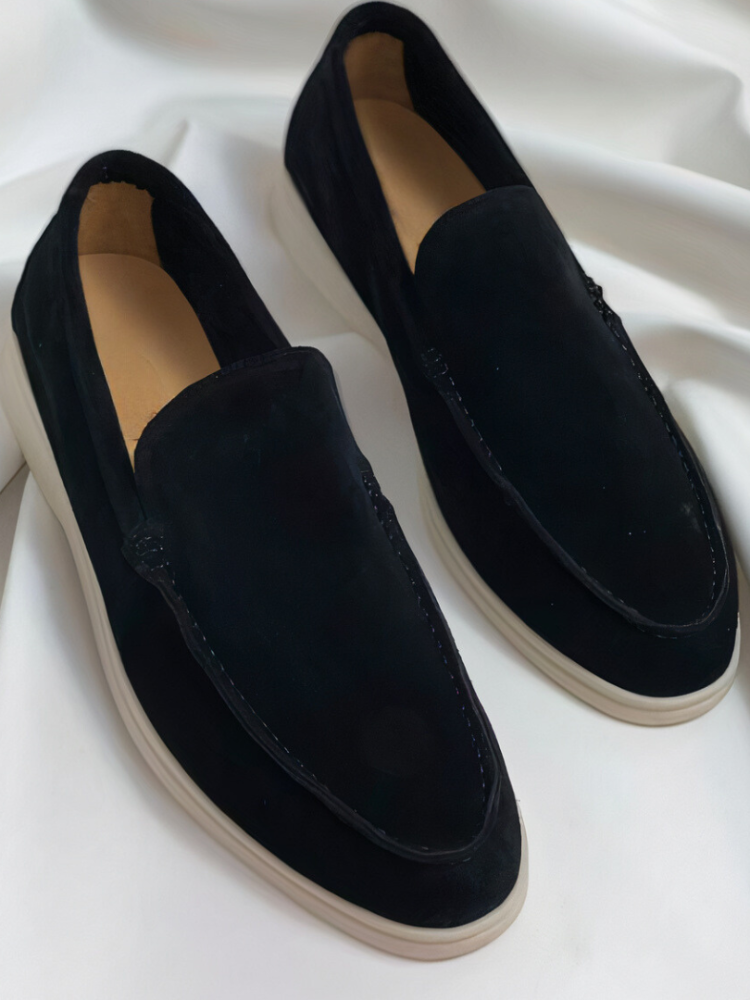 Luca | Men’s Loafers | Light Taupe Suede Slip-On