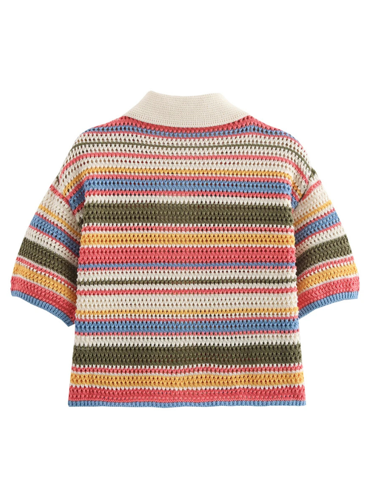 Luniva | Women’s Set | Striped Polo & Shorts