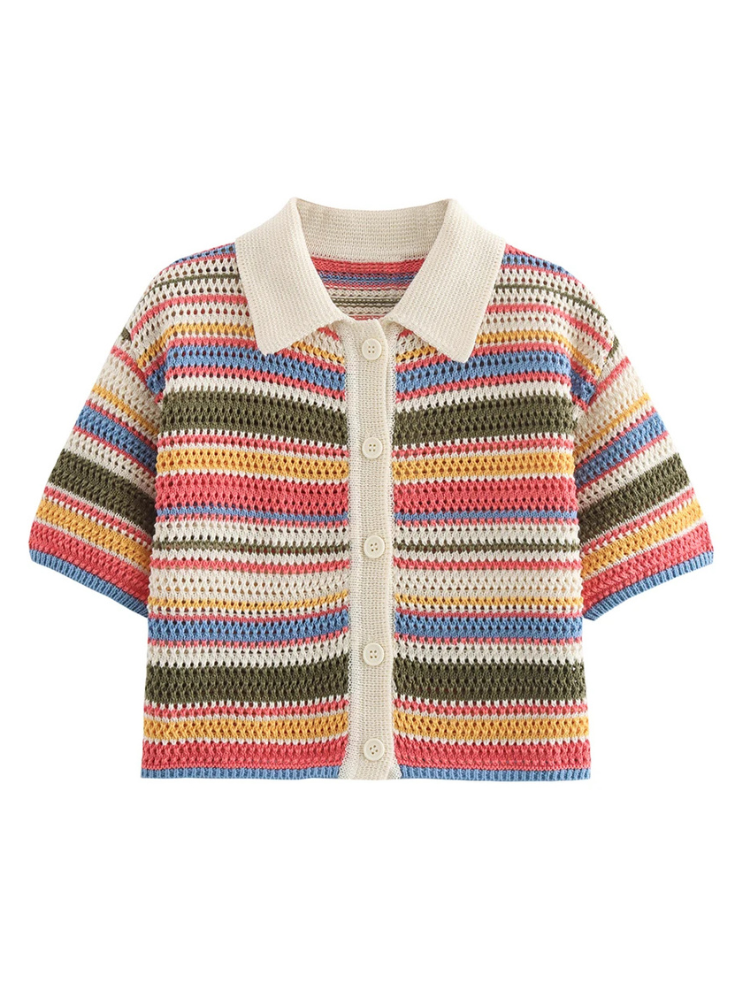 Luniva | Women’s Set | Striped Polo & Shorts