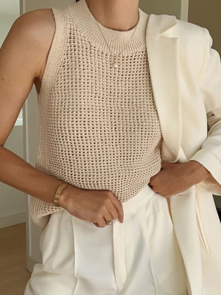 Lyra | Women’s Tank Top | Knit Hollow Solid