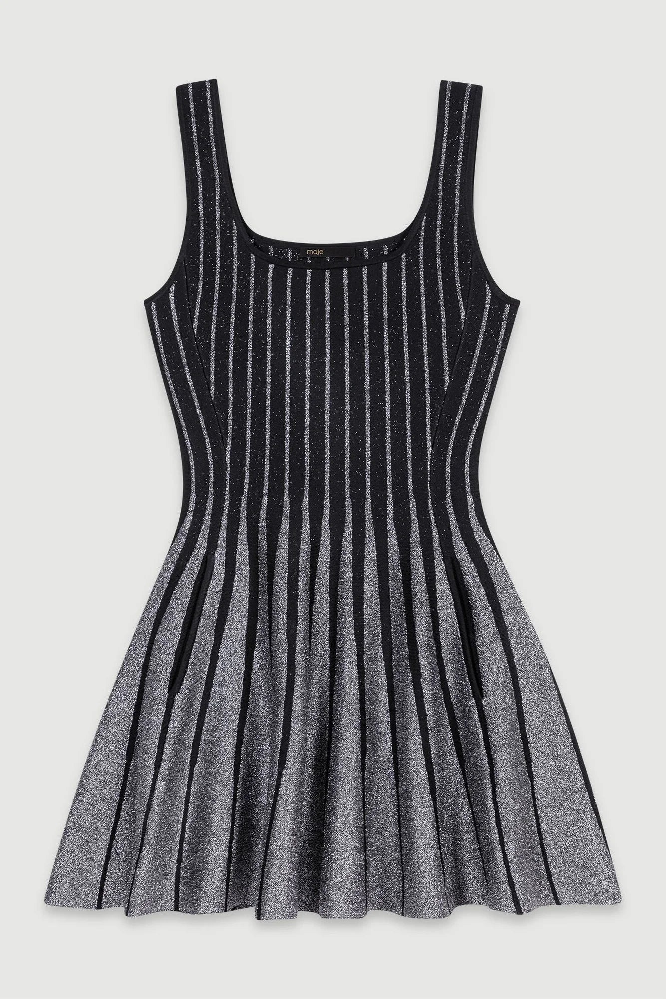 Black Pleated Mini Dress | Metallic Finish | Chic & Flirty