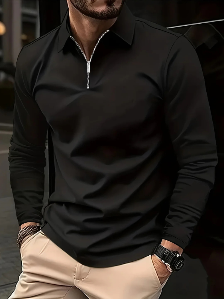 Malric | Men’s Shirt | Long-Sleeve Zip-Up Comfort Fit