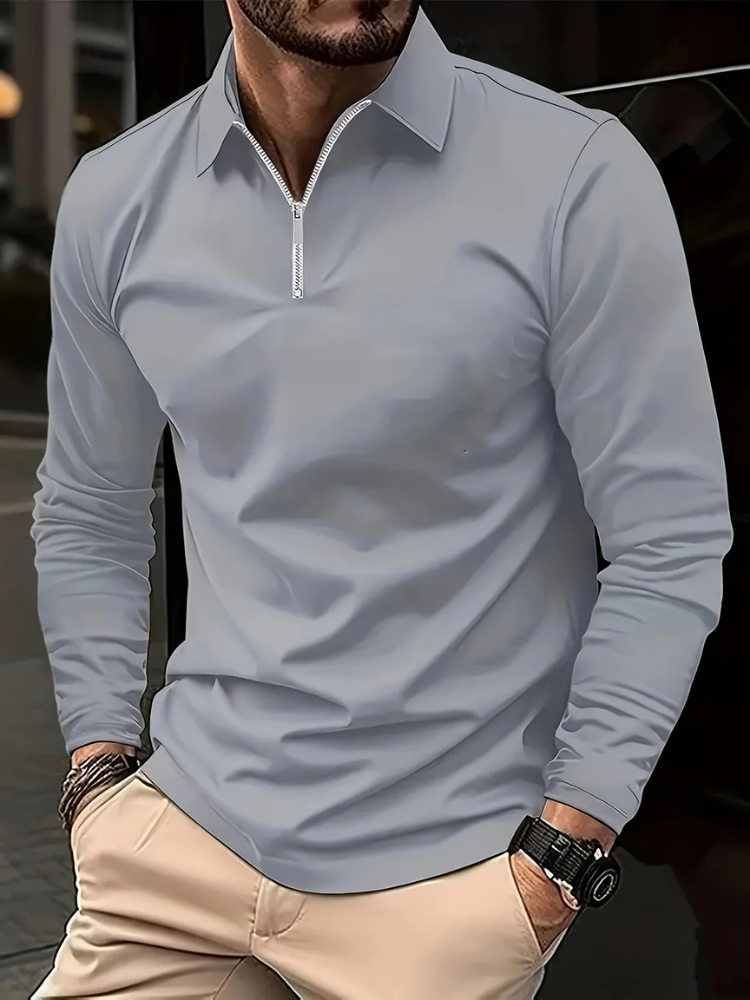 Malric | Men’s Shirt | Long-Sleeve Zip-Up Comfort Fit