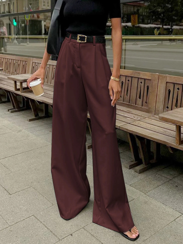Maren | Women’s Pants | Solid Wide Leg Beltless