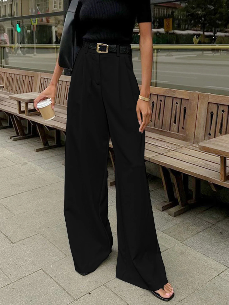 Maren | Women’s Pants | Solid Wide Leg Beltless