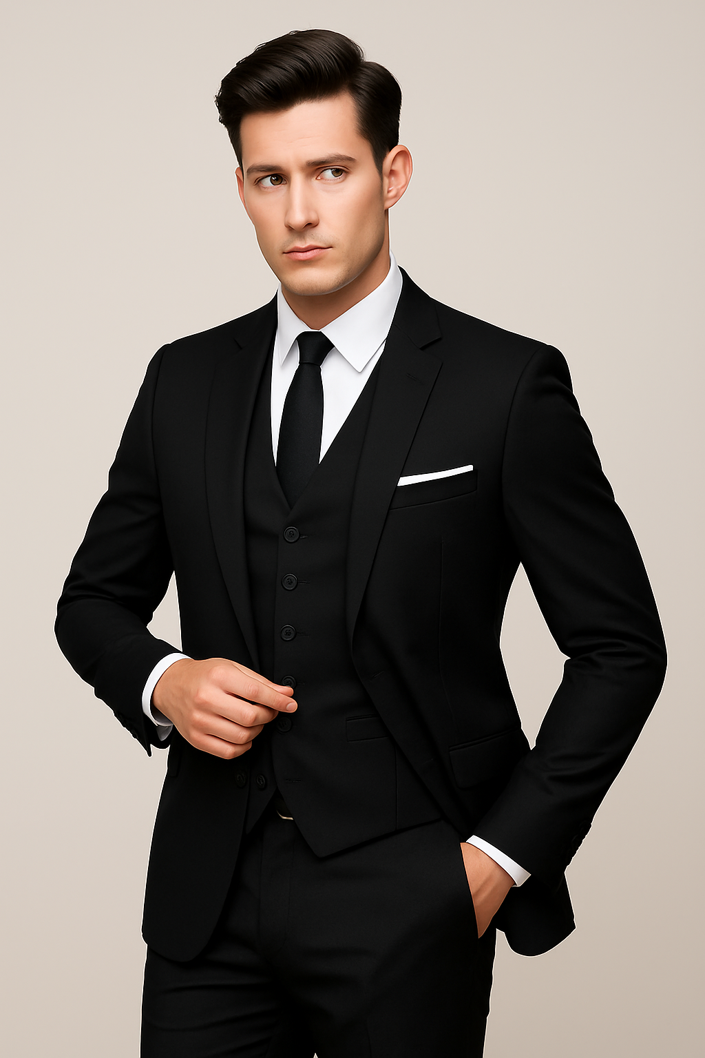 Men's three-piece suit – tailored fit, single-breasted