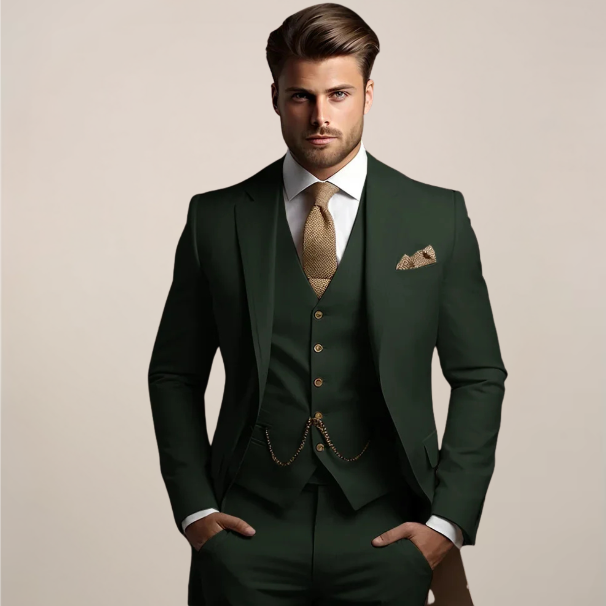 Men's 3-Piece Slim Fit Suit – Wedding Tuxedo