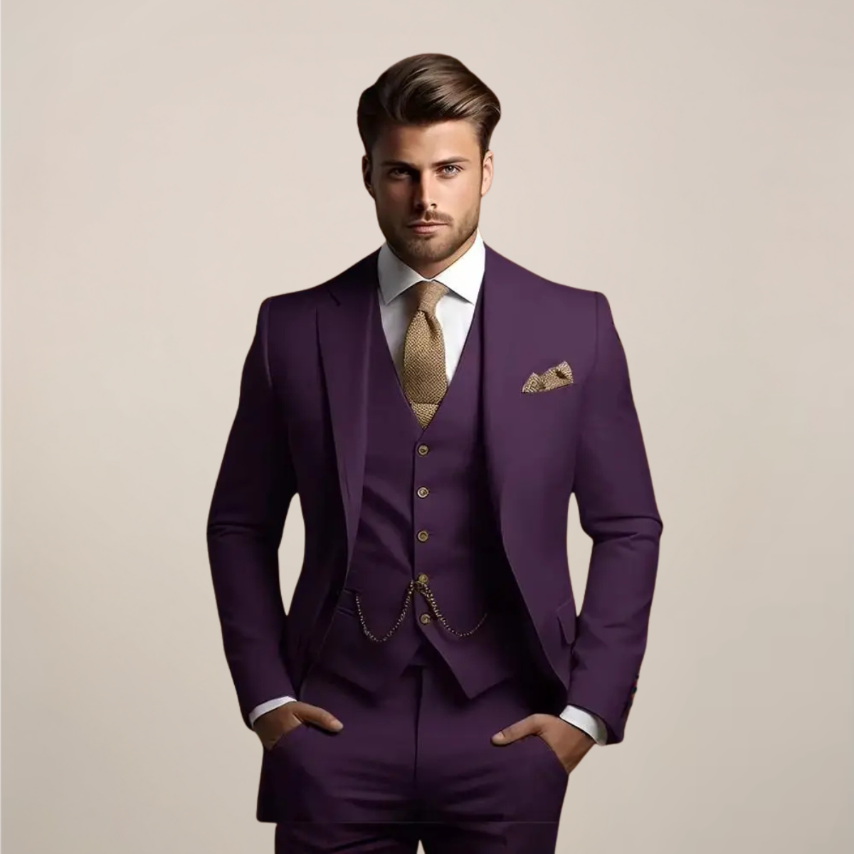 Men's 3-Piece Slim Fit Suit – Wedding Tuxedo